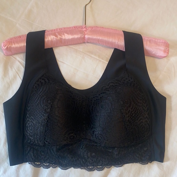 NEW Bra Goddess Plus Size 38 C 40 D Black Lace front bra -no hooks - smooth back - Picture 3 of 7